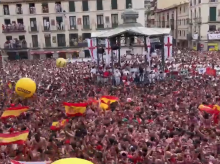 Imagen de la Plaza de los Fueros de Tudela en el Cohete 2026