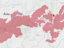 Mapa de los incendios en Ávila y Madrid (situación a las 15:00 h. del 28 de julio)