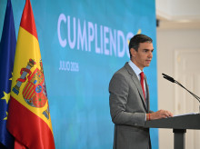 El presidente del Gobierno, durante su comparecencia de este martes en la Moncloa