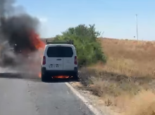 Incendio reciente en la sierra de Madrid que no está causado por la furgoneta, sino por los arcenes sucios