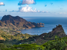 Bahía de Taiohae en la isla de Nuku Hiva, en la actual Polinesia Francesa