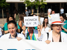Médicos y facultativos durante una concentración frente al Hospital 12 de Octubre, a 16 de junio de 2026, en Madrid