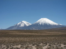 Volcanes Parinacota y Pomerape, en Chile