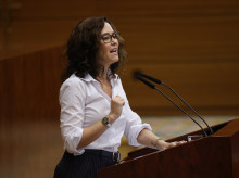 La presidenta de la Comunidad de Madrid, Isabel Díaz Ayuso, durante el debate sobre el Estado de la Región en la Asamblea de Madrid, a 11 de septiembre de 2026.