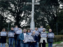 Néstor Rego, diputado en el congreso del BNG; Xabier Igrexas, portavoz municipal; Carmela González y Brais Ruanova, diputados autonómicos