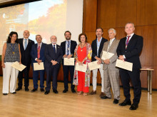 De izquierda a derecha: D. ª Nuria Espasa Rodríguez; D. Luis Enrique Íñigo Fernández; D. Darío Pérez Bodeguero; D. Amador Sánchez Sánchez; D. José Carlos Fernández Borreguero; D. ª María Hita de Dios; D. Luis Carlos Palacios; D. Isabelo Núñez-Polo Pérez y D. Gilles Martínez.