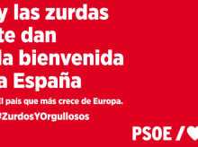 Cartel del PSOE de bienvenida a Milei