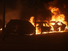 Coches incendiados en Bilbao