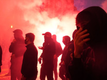 Los desperfectos fueron considerables en la protesta sucedida este lunes en Bilbao.