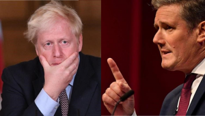 El primer ministro británico, Boris Johnson, junta a Keir Starmer, líder de la oposición