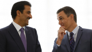 El presidente del Gobierno, Pedro Sánchez, recibe al Emir de Qatar, Tamim bin Hamad Al Thani