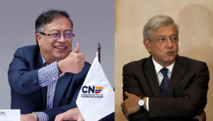El presidente de Colombia, Gustavo Petro, y el presidente de México, López Obrador