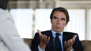 José María Aznar durante la entrevista en El Debate