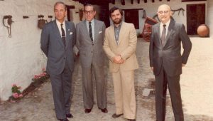 Julio Anguita, con tres ex-alcaldes de Córdoba