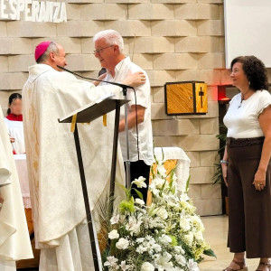 José María y Mª Ángeles, hace unos días, en la misa de su envío hace unos días