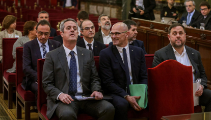 Oriol Junqueras, Raül Romeva, Jordi Turull, Josep Rull, Jordi Sanchez, Jordi Cuixart y Joaquim Forn