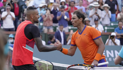 Rafa Nadal y Nick Kyrgios en su partido de Indian Wells 2022