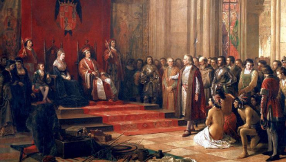 Recibimiento de Colón por los Reyes Católicos, de Ricardo Balaca