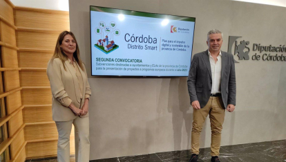 El delegado de Programas Europeos de la Diputación de Córdoba, Víctor Montoro, en la presentación de la convocatoria de subvenciones