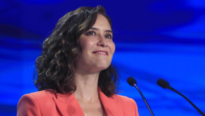 La Presidenta y candidata del PP a la presidencia de la Comunidad de Madrid Isabel Díaz Ayuso