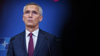 El secretario generla de la OTAN, Jens Stoltenberg, en la rueda de prensa tras la reunión ministerial