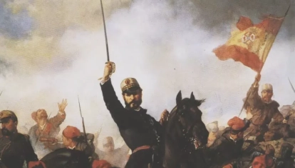 El general Prim en la Guerra de África (1865), óleo sobre lienzo de Francesc Sans i Cabot (1834-1881)