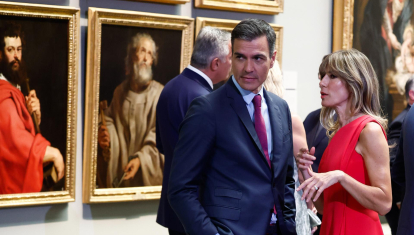 Pedro Sánchez y Begoña Gómez en el Museo del Prado en junio de 2022
