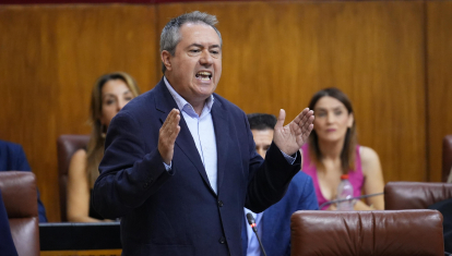 El secretario general del PSOE andaluz, Juan Espadas, durante el pleno del Parlamento de Andalucía