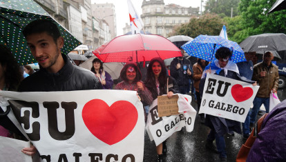 Una manifestación en defensa del idioma gallego