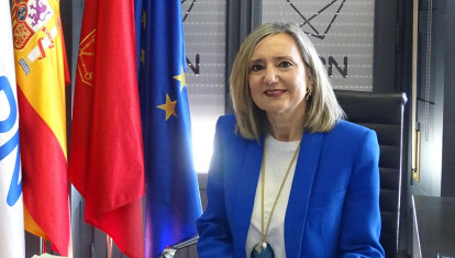 La presidenta de UPN y ex alcaldesa de Pamplona, Cristina Ibarrola, en la sede de UPN en Pamplona