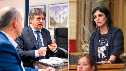 El líder de Junts, Carles Puigdemont, y la de Aliança Catalana, Sílvia Orriols, en sendas imágenes de archivo