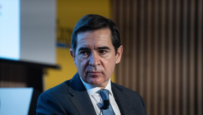 El  presidente de BBVA, Carlos Torres, durante la jornada sobre Catalunya 'Hacia un crecimiento sostenible.