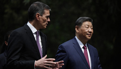 El presidente chino, Xi Jinping, y el presidente del Gobierno, Pedro Sánchez
