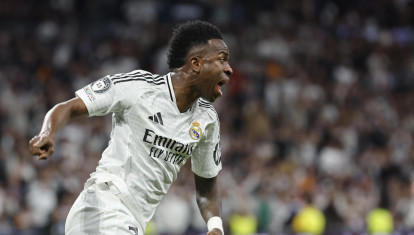 Vinicius celebra el gol anotado frente al Arsenal