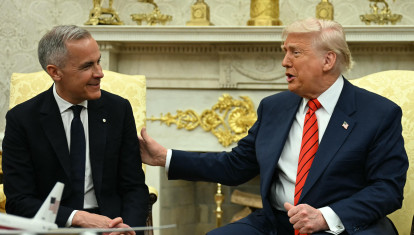 El primer ministro de Canadá y el presidente de EE.UU. Donald Trump en la Casa Blanca