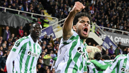 Abde celebra el gol de la victoria del Betis contra la Fiorentina