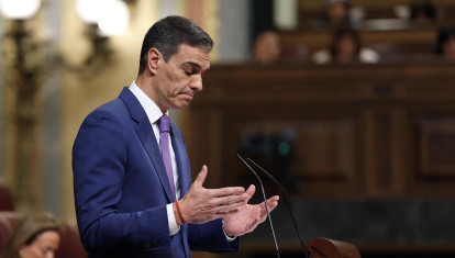 Pedro Sánchez interviene durante una sesión de control al Gobierno en el Congreso de los Diputados