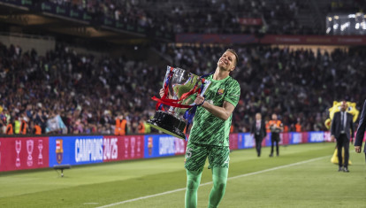 Wojciech Szczesny, en la celebración del título de Liga