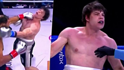 Fabio Tadalafellas, en el momento de ser noqueado por Minotauro Nogueira