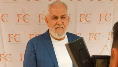 Mohamed Jamil Derbah en un acto de su partido Fuerza Canaria