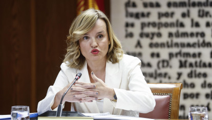 La portavoz del Gobierno, Pilar Alegría, en su comparecencia en el Senado