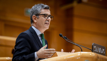 El ministro de la Presidencia, Justicia y Relaciones con las Cortes, Félix Bolaños, durante una sesión de control al Gobierno en el Senado