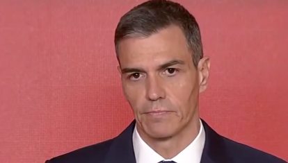 Pedro Sánchez, en su comparecencia en la calle Ferraz