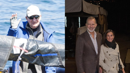 Juan Carlos I durante una regata en Sanxenxo y los Reyes, Felipe VI y Letizia, en una visita a Combarro (Pontevedra).

EUROPA PRESS
15/6/2025