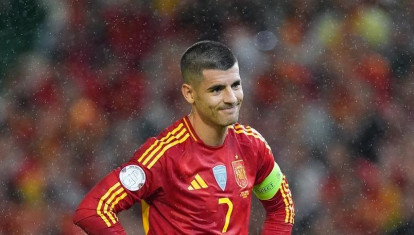 Álvaro Morata en un partido con la selección española