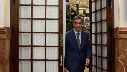 El presidente del Gobierno, Pedro Sánchez, durante una sesión de control al Gobierno, en el Congreso de los Diputados