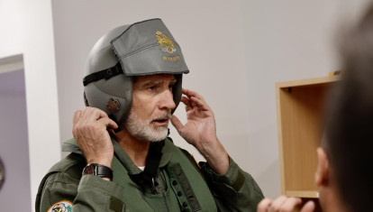 El Rey Felipe VI, durante la conmemoración de los 40 años de la Patrulla Águila