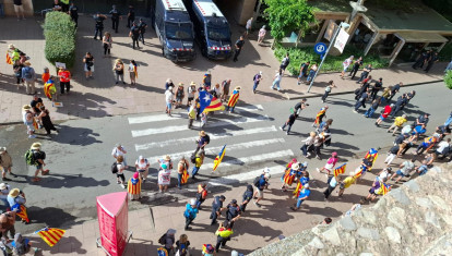 Los concentrados para boicotear la visita del Rey a Montserrat, pasadas las 9,30h