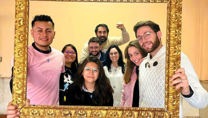 Alejandro Bo, a la derecha, con otros miembros de la comunidad 'Fe y Vida'
