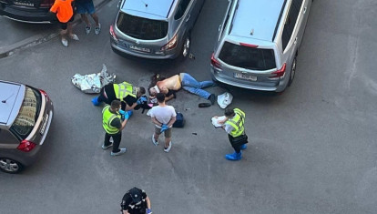 Lugar del asesinato del oficial Ivan Voronych, en Kiev